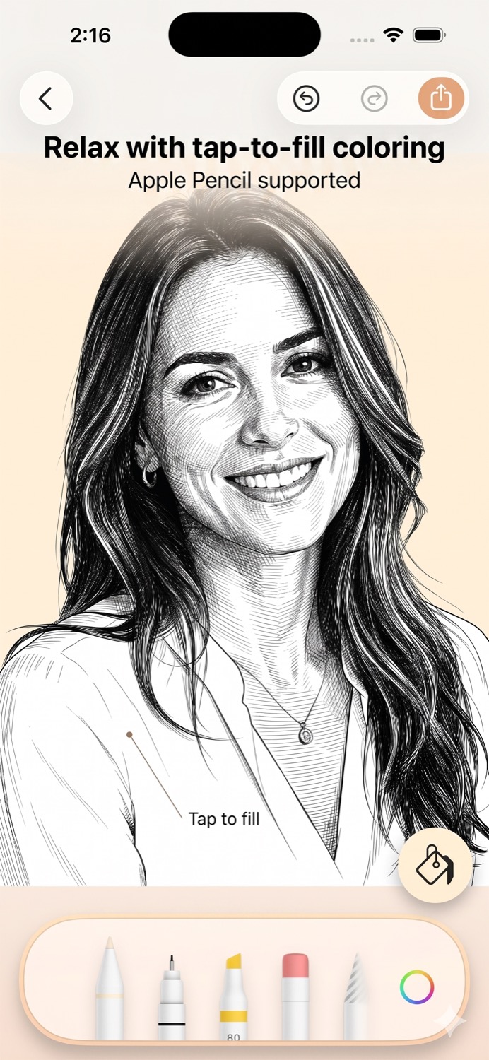 Tap-to-fill Coloring